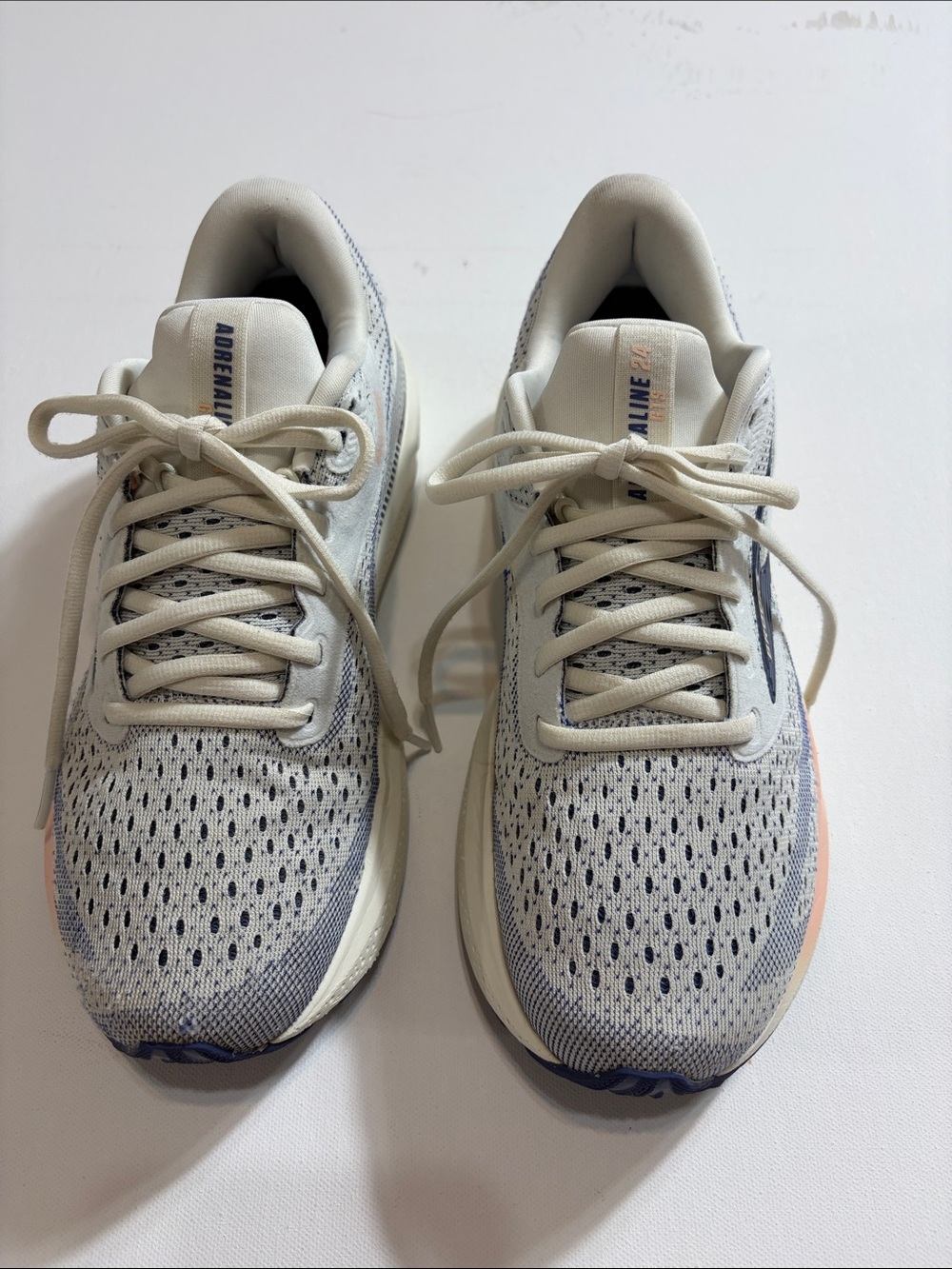 Brooks Adrenaline GTS 24 Women’s Running Shoes White Blue Pink Size 9